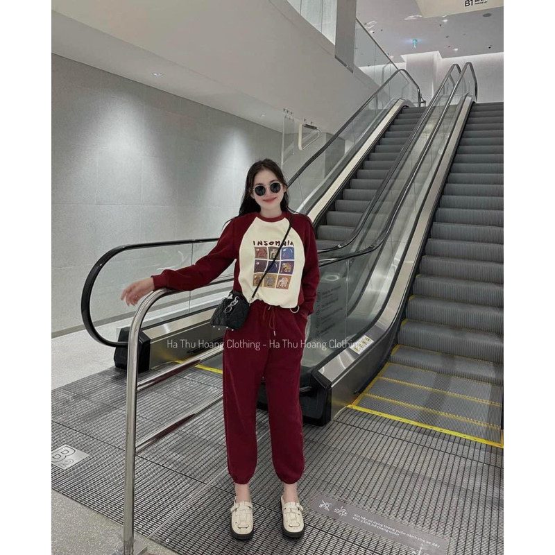 BỘ NỈ HÌNH PHỐI MÀU CHỮ INSUNA