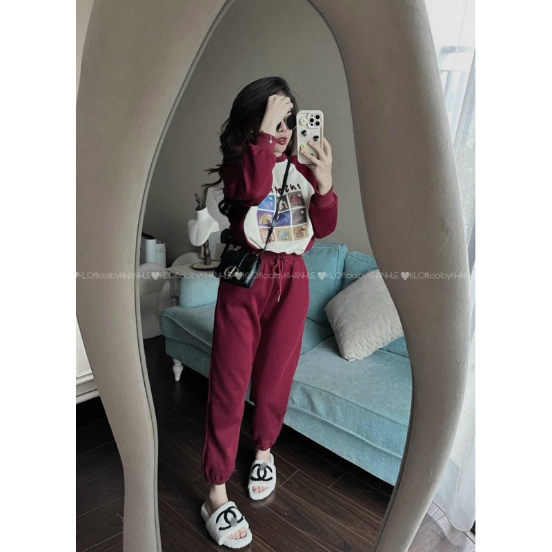 BỘ NỈ HÌNH PHỐI MÀU CHỮ INSUNA