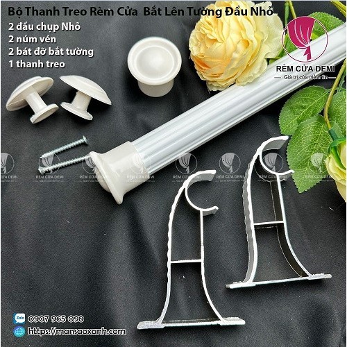 TRỌN BỘ THANH TREO NHÔM  & Phụ kiện đầy đủ. Ghi chú: Đầu chụp nhỏ/ lớn