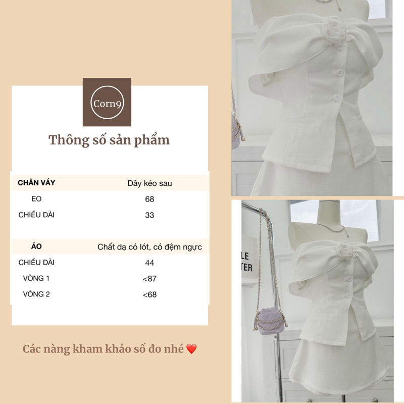 SET ÁO TRỄ VAI ĐÍNH HOA + CHÂN VÁY CHẤT DẠ