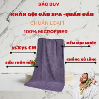 TOP 1 - KHĂN GỘI ĐẦU SPA Baỏ Duy - KT : 35*75cm - Mềm Mịn Không Đỗ Lông, Xù Lông Khi Sử dụng Lâu- Chuẩn Loại 1