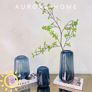 Bình thủy tinh cắm hoa Blue Savia - Bình thủy tinh cắm hoa cao cấp | Aurora Home