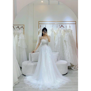 ĐẦM MAXI CUP KÈM TAY LỠ ĐÍNH LÔNG