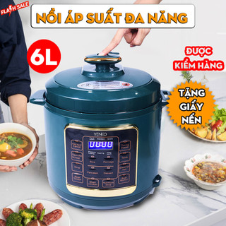 [CHÍNH HÃNG] Nồi Áp Suất Đa Năng 6 Lít VenKo Có Van Xả - 14 Chế Độ Tự Động - Lòng Nồi Khủng Chống Dính Hầm 2 Con Gà