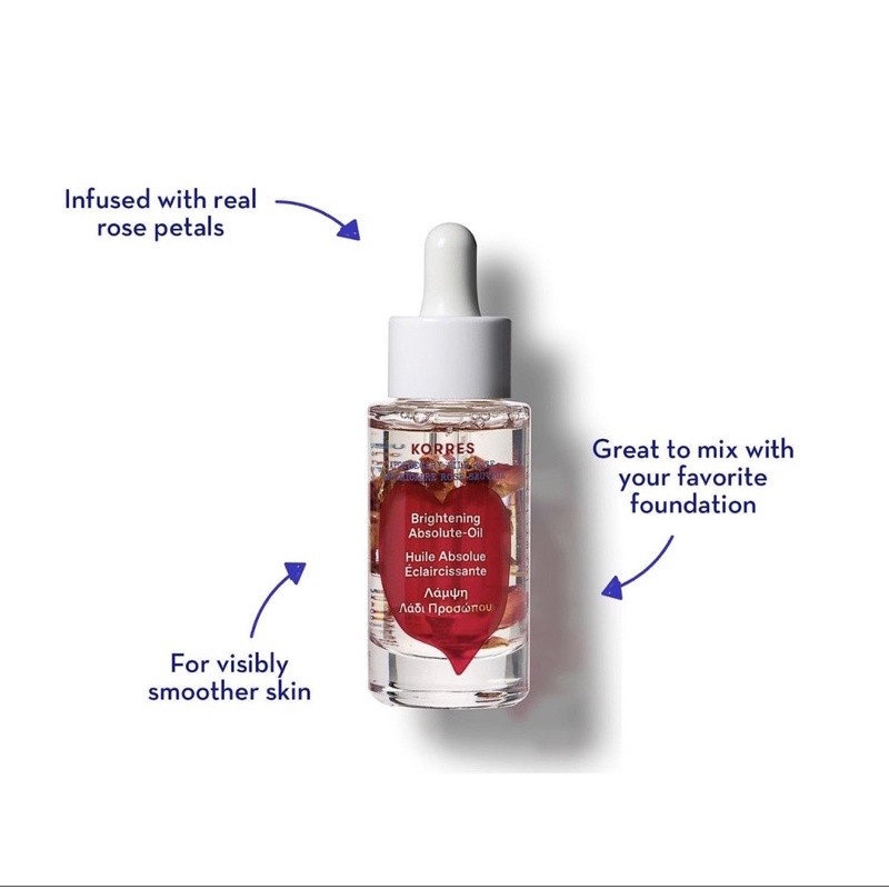 Dầu dưỡng Vitamin C & Hoa hồng dại trắng da, mờ sạm nám, thâm xỉn, chống Oxy hoá, nâg cơ Korres Wild Rose