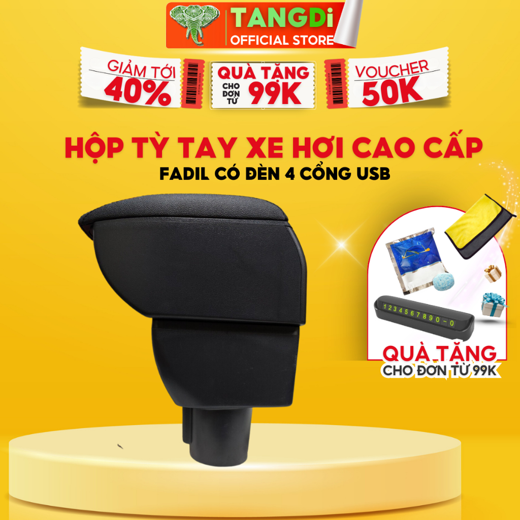 A13 Hộp tỳ tay xe hơi FADIL cao cấp tích hợp 4 cổng USB TANGDi Mã T011