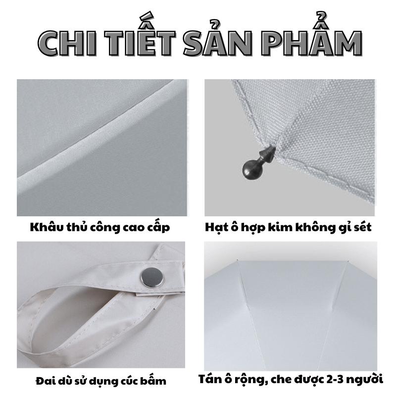 Ô Che Mưa Cao Cấp Qin 84 Nan Chống Lật Tuyệt Đối Kích Thước 120CM