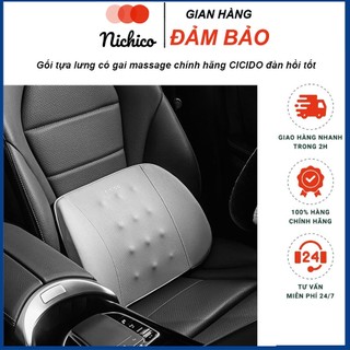 Gối Dựa Lưng có Massage Ô Tô, Đệm tựa lưng Xe Hơi Lõi Memory Foam Cao Cấp Thoáng Khí Chống Đau Mỏi Lưng (điện 12V)
