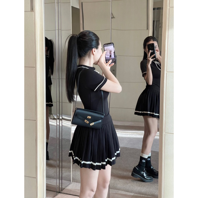👚 SET ÁO VIỀN NƠ + VÁY XOÈ