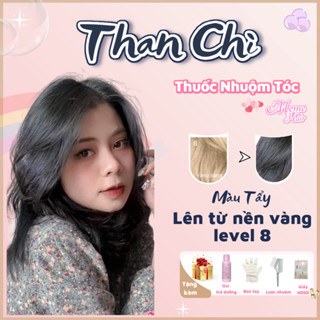 Thuốc nhuộm tóc màu than chì , tặng kèm oxy trợ dưỡng và bao tay