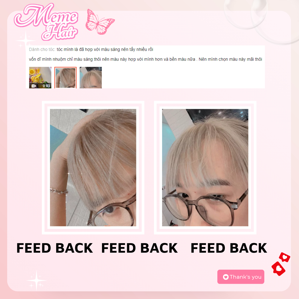 Thuốc nhuộm tóc màu xám khói , tặng kèm oxy trợ dưỡng và bao tay