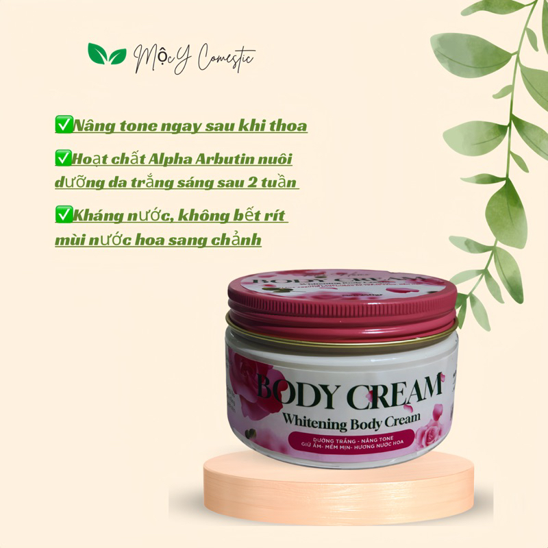 Kem body dưỡng da trắng da nâng tone 250gr handmade