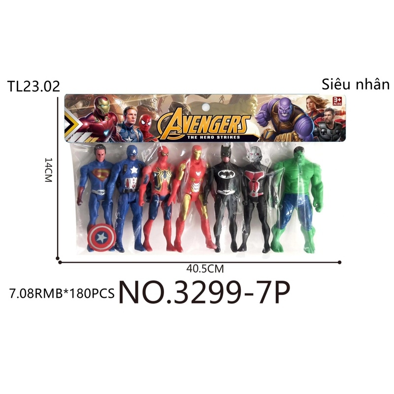 Đồ chơi 7 siêu nhân anh hùng avenger Lam Anh Store, hulk ironman, spiderman, người kiến