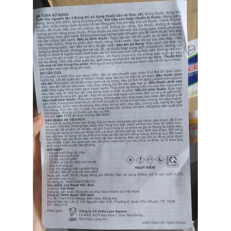 Decis 2.5EC  chế phẩm của Bayer