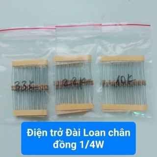 Set 50 điện trở đài loan chân đồng 1/4w