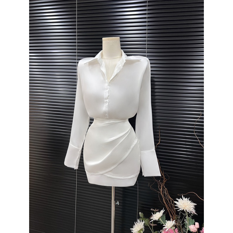 👚 SET SƠMI LỤA + CHÂN VÁY ĐẮP CHÉO