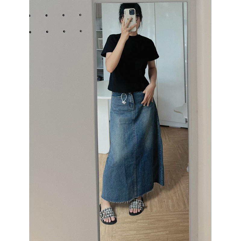 Chân váy jeans cắt line 7305 - Eighteen Again