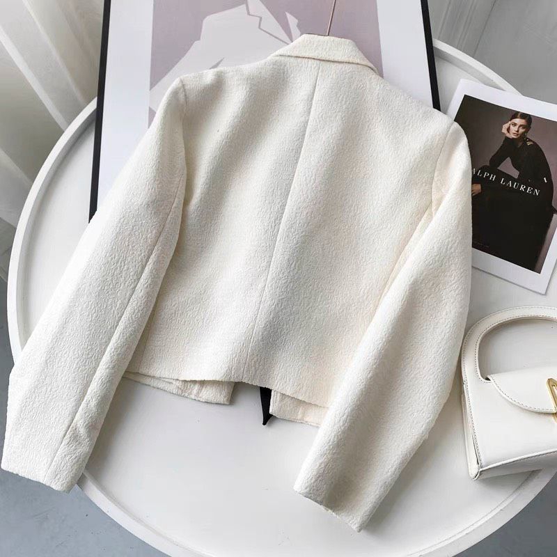 Áo Khoác Vest Dạ Nữ Ngắn Đính Nơ Siêu Xinh