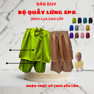 BỘ QUÂY LỬNG SPA / Bộ Quây Lửng Spa Vải Lụa Mềm Mát Loại 1 -Bộ áo quây lửng spa, bộ quây massage vải lụa cao cấp loại 1