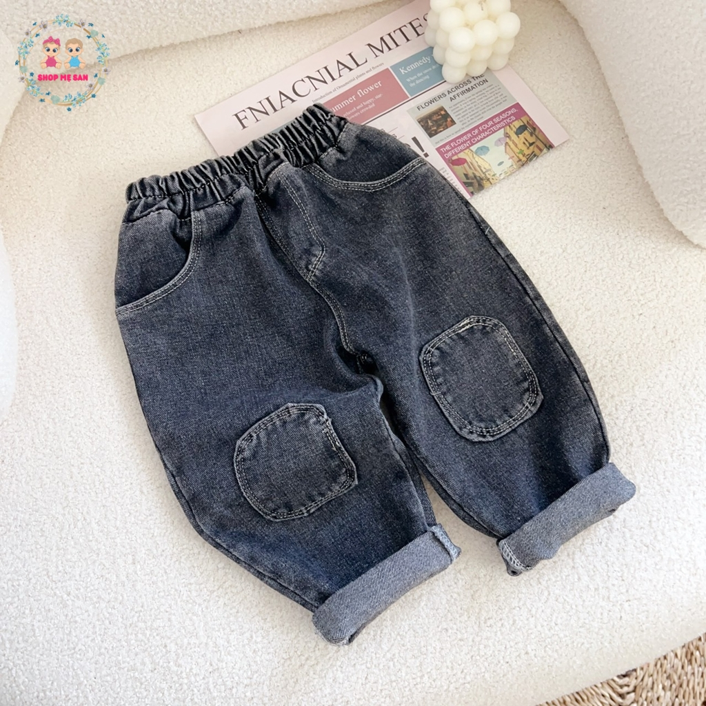 Quần Jean Bé Trai, Quần Bò Bé Trai Dáng Baggy Đáp Gối Thời Trang Sành Điệu - MSD5