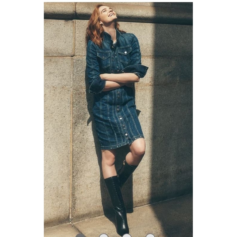 Đầm jean tay dài WHBM-vnxk-thùy hương xuất xịn😍