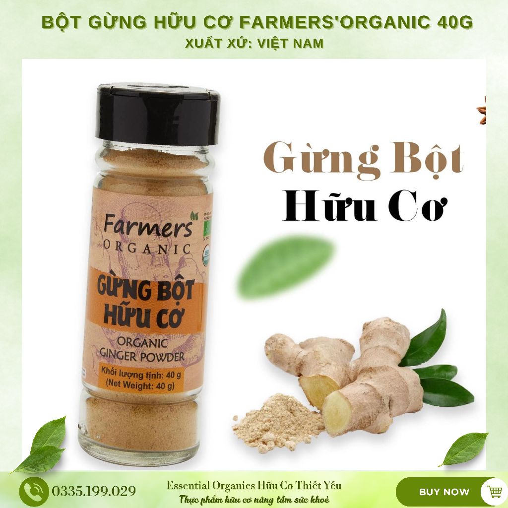 Gừng bột hữu cơ organics Farmer's Organics 40g