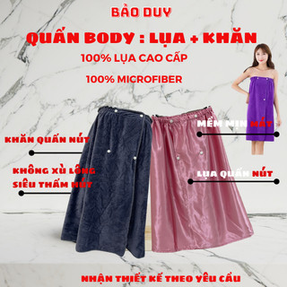 KHĂN TẮM BODY -Khăn Quân Body Có Cúc Bấm - Váy Quây Spa Bảo Duy - Chất Liệu : Microfiber , LỤA -Siêu Thấm Hút