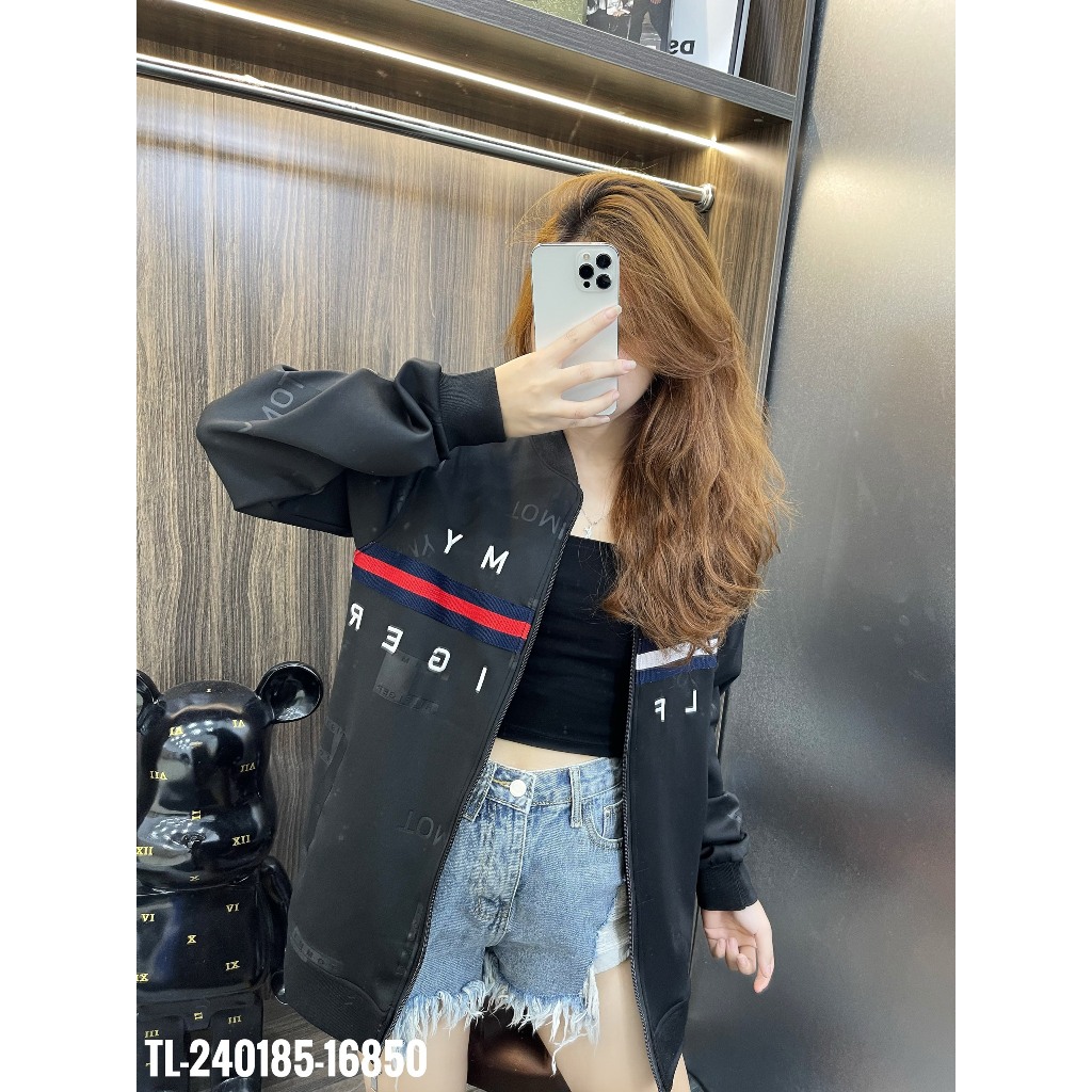 Áo khoác bomber TOMMY hoạ tiết kẻ thêu viền chữ siêu đẹp hàng siêu cấp hot trend 2023