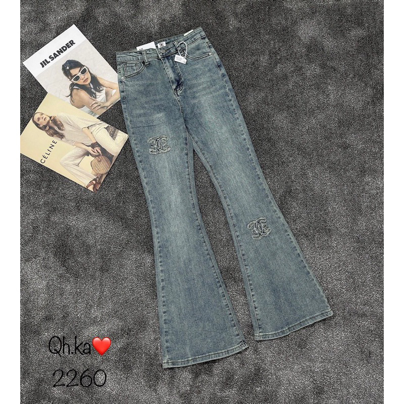 Quần Jeans Loe Thêu X Nổi Siêu Hot Hack Dáng Cực Đỉnh 2023