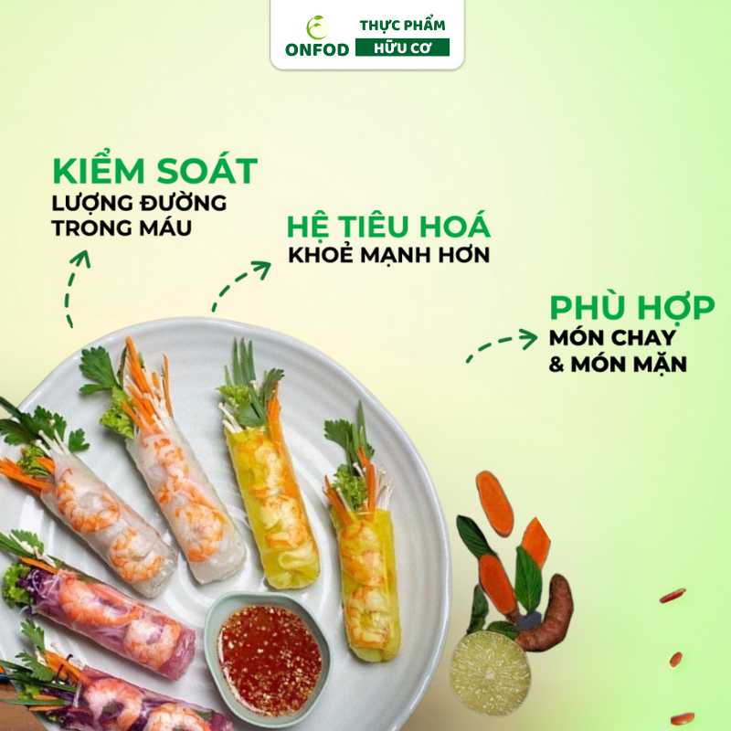 Bánh tráng gạo lứt rau củ ngũ sắc hữu cơ ONFOD ăn kiêng giảm cân healthy eatclean 500g