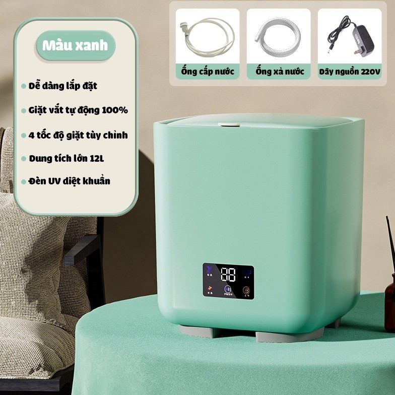 Máy giặt mini 12l  AutoWasher giặt đồ trắng đồ cho bé, tất, đồ lót