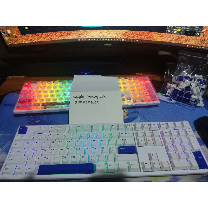 Bàn phím cơ Monsgeek mg108b không dây triple mod, led rgb