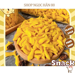 500g bánh cá phồng cay thơm ngon giòn, snack bim bim cay