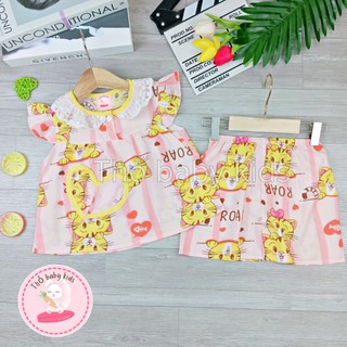 Bộ lanh bé gái, đồ bộ tole, lanh bé gái shop thỏ baby kids