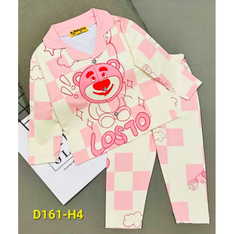 MÃ D161 PIZAMA TAY DÀI BÉ GÁI THUN LẠNH 3D SIZE 21-42kg