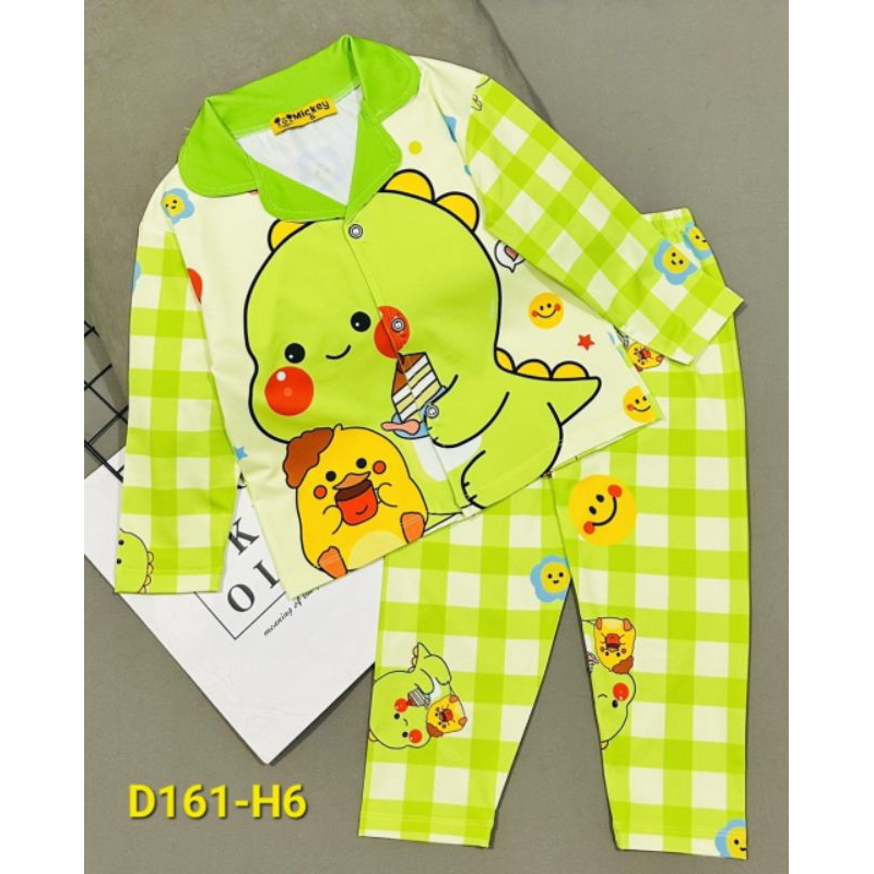 MÃ D161 PIZAMA TAY DÀI BÉ GÁI THUN LẠNH 3D SIZE 21-42kg