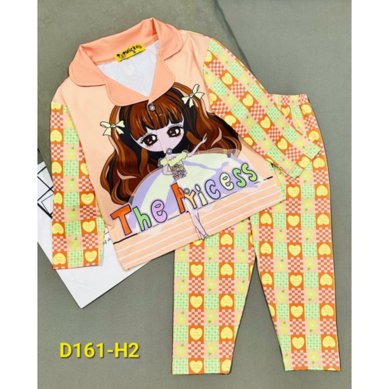 MÃ D161 PIZAMA TAY DÀI BÉ GÁI THUN LẠNH 3D SIZE 21-42kg