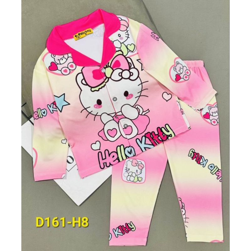 MÃ D161 PIZAMA TAY DÀI BÉ GÁI THUN LẠNH 3D SIZE 21-42kg
