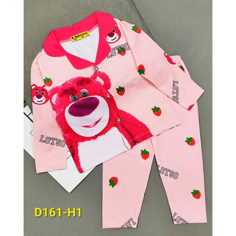 MÃ D161 PIZAMA TAY DÀI BÉ GÁI THUN LẠNH 3D SIZE 21-42kg