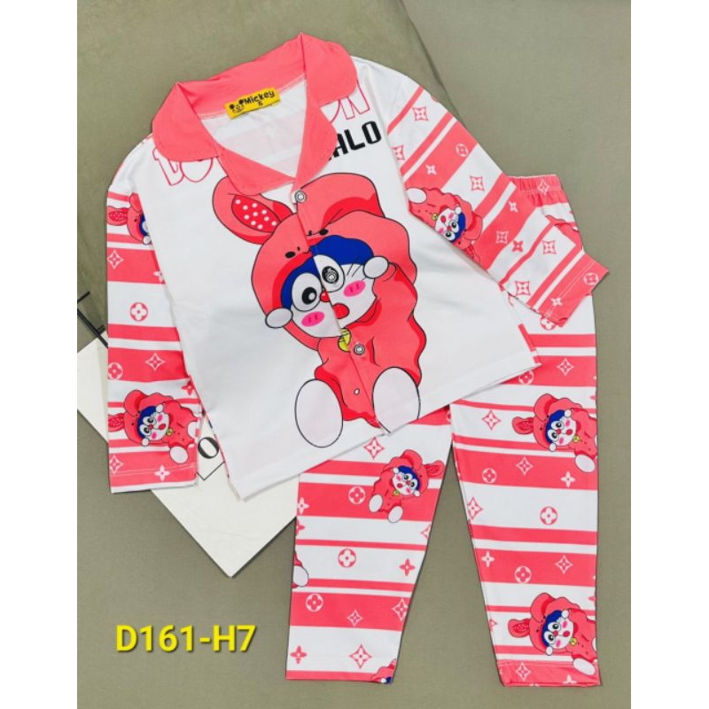 MÃ D161 PIZAMA TAY DÀI BÉ GÁI THUN LẠNH 3D SIZE 21-42kg