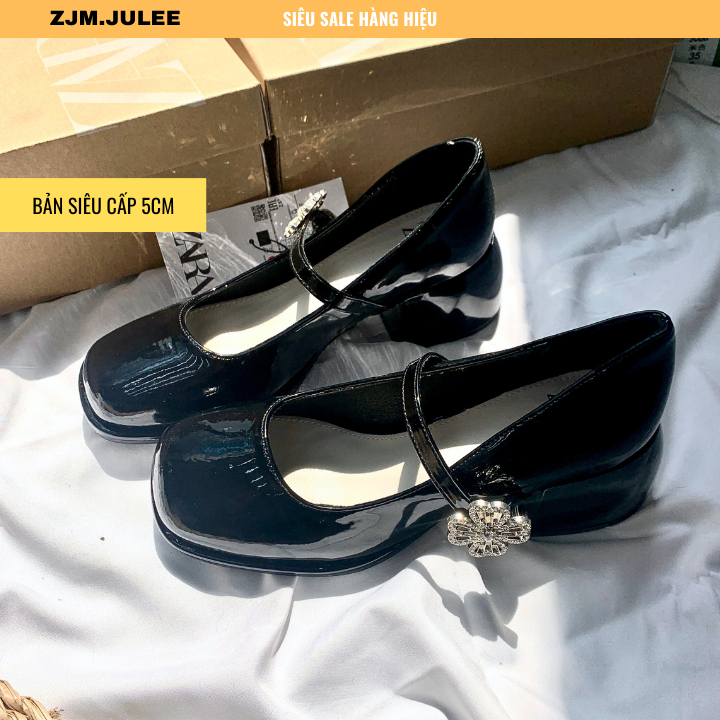 Giày mary jane cao gót nữ ZRA cao cấp đế 5cm - Giày cao gót nữ sang chảnh fullbox