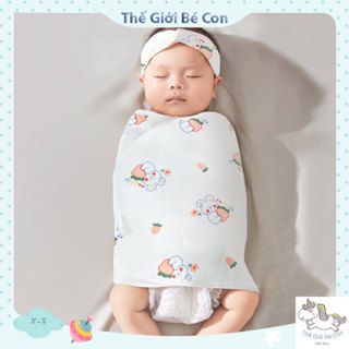 Khăn ủ Quấn tay chống giật mình cho bé, vải cotton mềm mại, thoáng mát