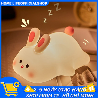  Đèn ngủ hình thỏ dễ thương-USB có thể sạc lại bằng silicon Pat Light Ánh sáng xung quanh 