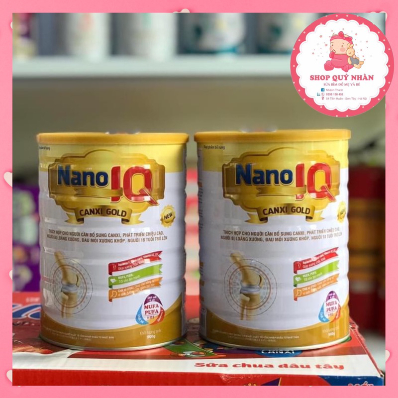 Sữa bột NANO IQ CANXI 900g cho người thiếu hụt canxxi, đau nhức xương khớp