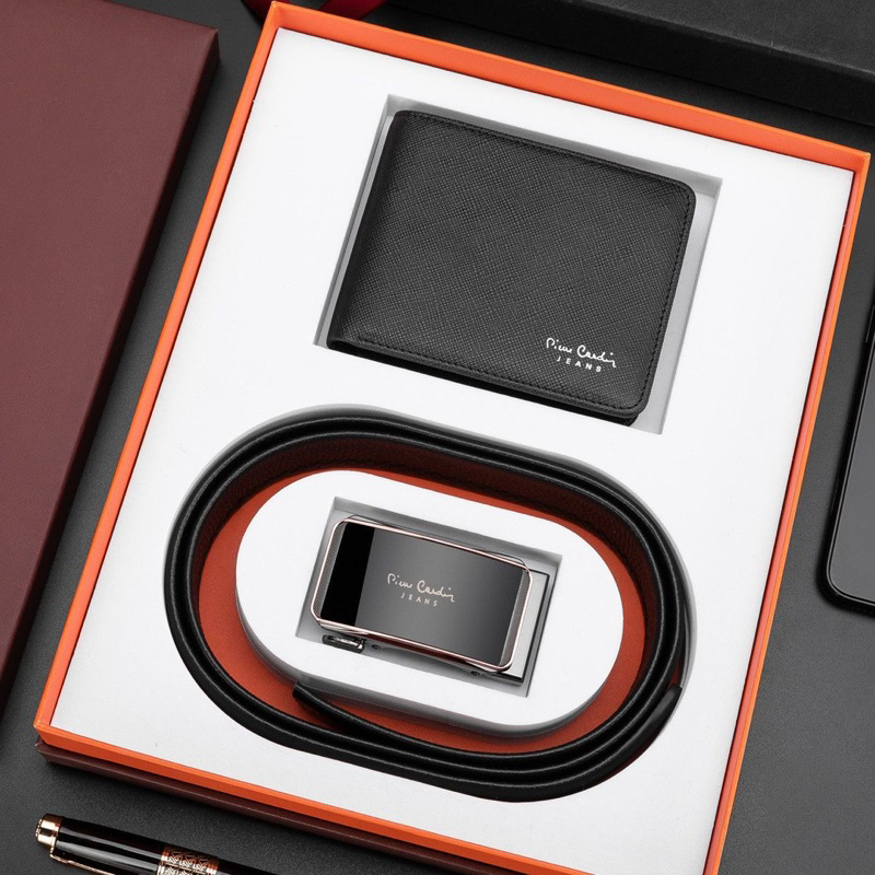 Combo thắt lưng nam và ví nam Pierre Cardin chính hãng da bò bền bỉ