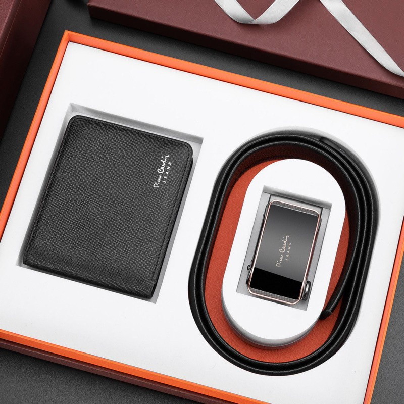 Combo thắt lưng nam và ví nam Pierre Cardin chính hãng da bò bền bỉ