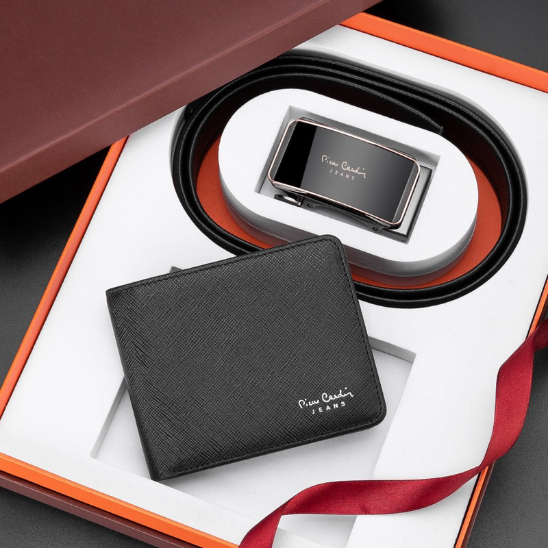 Combo thắt lưng nam và ví nam Pierre Cardin chính hãng da bò bền bỉ