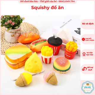 Đồ chơi bóp tay squishy đồ ăn bánh bao, cốc bỏng ngô mochi giảm stress mềm mịn đáng yêu