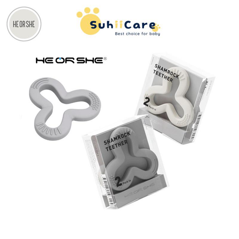 Bộ gặm nướu silicon mềm mại an toàn cho bé màu ghi