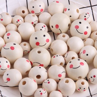Hạt gỗ hình mặt cười (gói 10 viên) làm túi tỏi, trang trí handmade - Tiệm len nhà Sam
